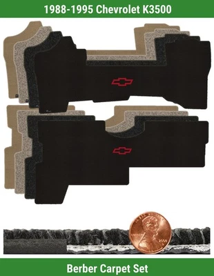 Заказной берберский коврик комплект для '88-95 Chevrolet K3500 с логотипом (2 штуки) #B1G - Изображение 1 из 4