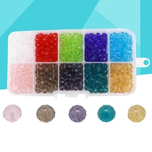 500 Pcs Loose Spacer Beads Colorful Crystal Jewelry Making Glass - Picture 1 of 11