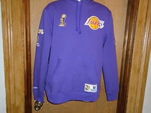 Los Angles Lakers Mitchell & Ness NBA Champ City Purple Pullover Hoodie M NWT - Picture 1 of 6