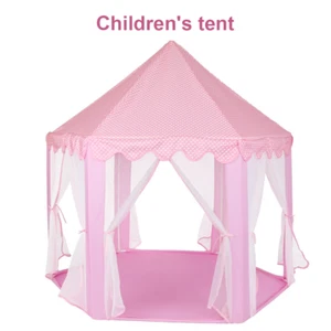 Kids Teepee Play Tent Princess Castle Pink Children House Indoor Outdoor - Picture 1 of 8