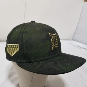 Detroit Tigers Armed Forces Day Camo Green New Era 5950 Fitted Hat Size 7 1/8 - Picture 1 of 11
