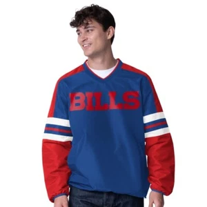 NFL BUFFALO BILLS MEN'S HIGH HEAT 1 PULLOVER JACKET - BLUE/RED SIZE SMALL NWT - Picture 1 of 12