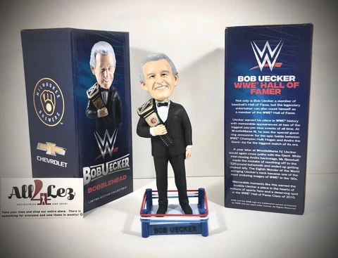 2021 BREWERS BOB UECKER ANNOUNCER "WWE" HOF WRESTLING SE SGA BOBBLEHEAD ~ NIB Cover