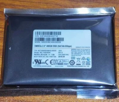 480GB Samsung SSD SM863a MZ-7KM480N Solid State Drive MZ7KM480HMHQ-00005 Genuine - Image 1 of 4