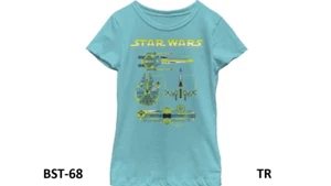 Star Wars Ship SPEC Girls Short Sleeve Tee Shirt Top, Tahiti Blue, Large - Picture 1 of 2