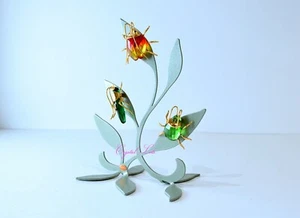 Espositore vite paradiso cristallo Swarovski foglie supporto verde piccolo  - Foto 1 di 4
