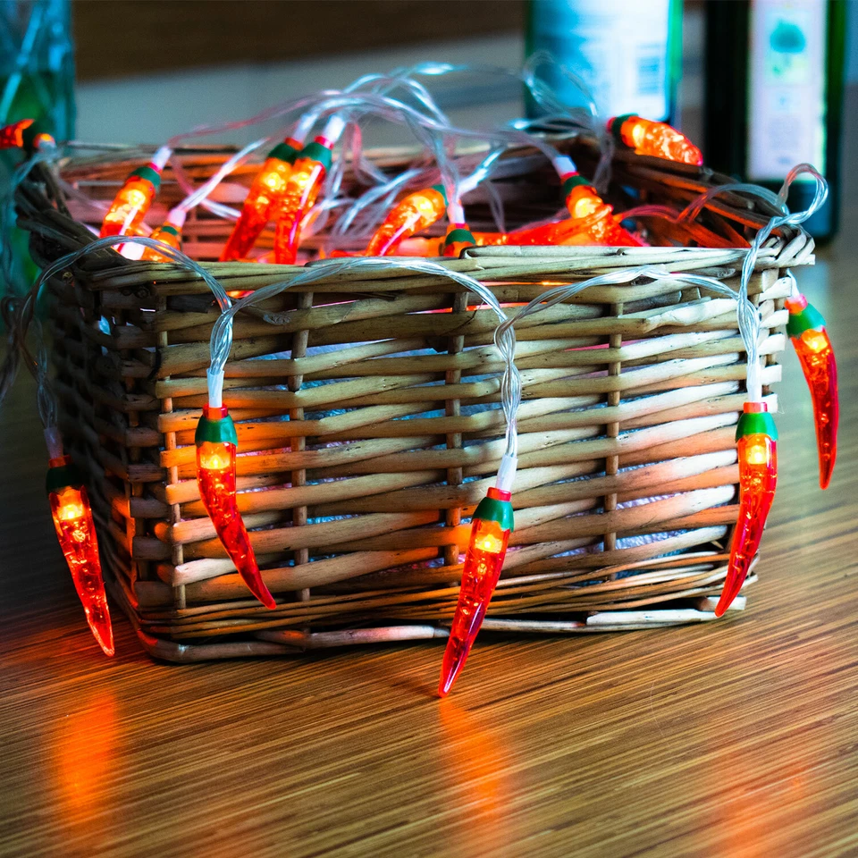 Chilli String Lights Chilli Pepper Red Indoor Battery Lights - Image 1 of 3