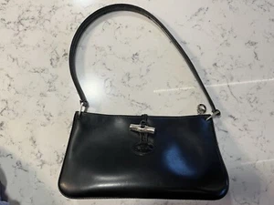 Longchamp Roseau small black leather handbag. HARD TO FIND. - Picture 1 of 14