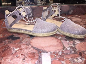 New $400 Stuart Weitzman Walk My Way Espadrille Lace Up Gladiator Sandals 5M - Picture 1 of 12