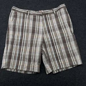 Tommy Bahama pantaloncino uomo 42 quadri check seta cotone cucitura interna 9,5" - Foto 1 di 9