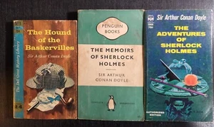 SHERLOCK HOLMES VINTAGE PAPERBACK LOT OF 3 CONAN DOYLE, MEMOIRS HOUND ADVENTURES - Picture 1 of 5