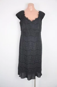 Anthea Crawford Dress Womens Size 12 Black Lace Shift Sleeveless - Picture 1 of 13