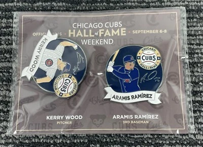 🔥 Kerry Wood & Aramis Ramirez Chicago Cubs Hall of Fame Pin Set SGA 9/8/24 SGA - Image 1 of 4