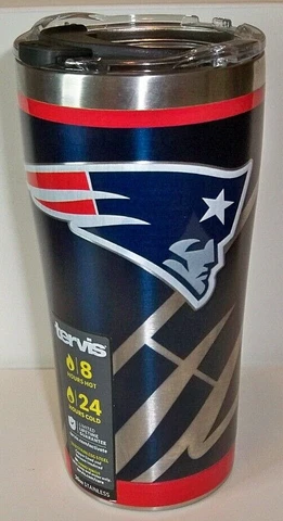 Tervis - New England Patriots 20oz Stainless Steel Tumbler NFL - Brand New! Cover