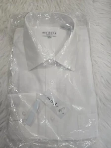 SIZE 17 MODENA (NEW) Classic Fit White Long Sleeve Shirt Lot 38 - Picture 1 of 3