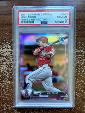 Mike Trout-Purple Refractor /250 #100 - 2017 Bowman Chrome - PSA 10 GEM MT