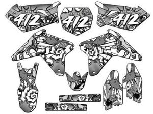 2007 RMZ 450 ZANY White Senge Graphics Kit Compatible with Suzuki - Picture 1 of 10