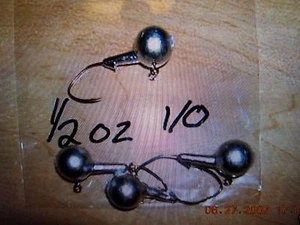 50 plantillas de cabeza redonda de 1/2 oz ganchos de hoz de bronce 1/0 2/0 3/0 o 4/0 que elijas - Imagen 1 de 6