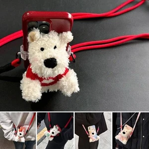 Cartoon Puppy Plush Doll Phone Lanyard Portable Anti Loss Safety Strap - Photo 1 sur 19