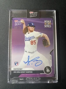 2020 Topps Now World Series- Dustin May Rookie Auto Purple /25 Dodgers - Picture 1 of 2