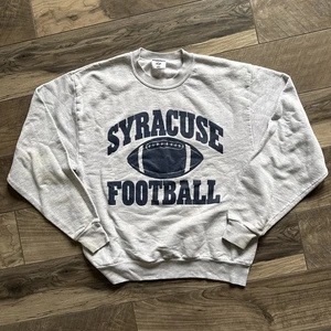 Sudadera Syracuse Naranja Para Hombre Gris Medio Cuello Redondo Fútbol Universitario - Imagen 1 de 12