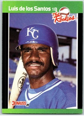 #33 Luis de los Santos Kansas City Royals 1989 Donruss Rookies Base - Image 1 of 2