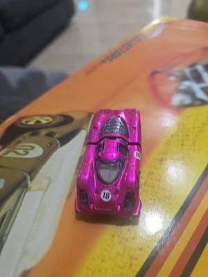 风火轮 REDLINE HOT PINK PORSCHE 917 带灯室内很好 1969 年美国 — 第 1/4 张图片
