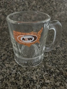 Vintage A&W Root Beer Mini Small Glass Mug 3 1/4” Tall Miniature With Logo - Picture 1 of 3