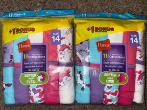 22 pr Hanes Cotton Briefs Hipsters Underwear Girls Size 14 - Picture 1 of 3