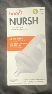 Boon Nursh Reusable Silicone Pouch Baby Bottle for Air Free Feeding 8oz Stage 3m - Image 1 of 3