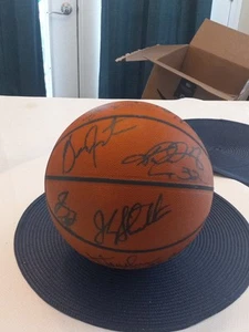 Utah Jazz 1998-1999 Team Auto NBA Spalding Basketball Karl Malone John Stockton - Picture 1 of 13