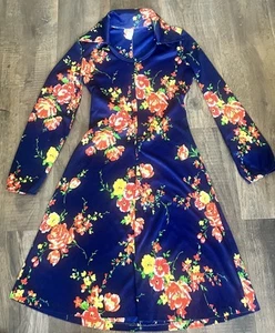vintage floral polyester Dress - Picture 1 of 5