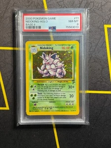 Nidoking 11/130 Holo Rare Pokemon TCG Base Set 2 - PSA 8 NM-MT - Picture 1 of 2