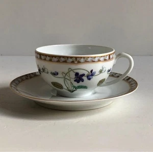 Haviland Limoges Imperatrice Eugenie flache Teetasse & Untertasse Set Handarbeit in Frankreich - Bild 1 von 13