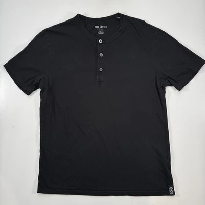 TODD SNYDER Premium Jersey Manga Corta Camisa Henley Para Hombres Mediana Negra Hecha en EE. UU. Foto 1 de 4