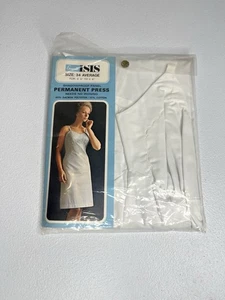 Vintage Grants Isis Schlupfkleid Größe 34 durchschnittlich Dauerpress weiß - Bild 1 von 6