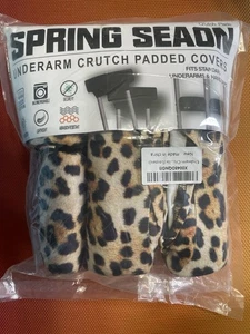 SPRING SEAON UNDERARM CRUTCH PADDED COVERS SET - LEOPARD PRINT - Picture 1 of 9