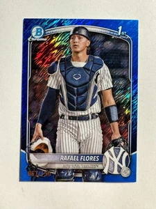 2025 Bowman Chrome Prospects Blue Shimmer 1st Edition Rafael Flores /150 - Bild 1 von 2