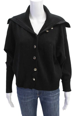 Cárdigan Zara Mujer Tejido Cuello Ancho Recortado Tono Plateado Botón Negro Talla S Foto 1 de 4