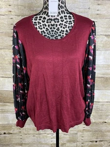 LULAROE Black Sweater PENNY Top w/ Semi-Sheer Sleeves (XL) NWT Extra Large - Picture 1 of 6