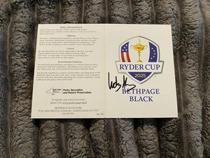 Tarjeta de puntuación de golf Bethpage negra firmada por Ludvig Aberg 2025 Ryder Cup Champion PGA - Imagen 1 de 3
