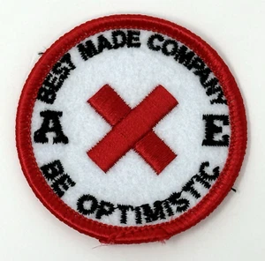 Best Made Co Logo Fabric Patch Be Optimistic Circle White Red Embroidered 2inch - Picture 1 of 4