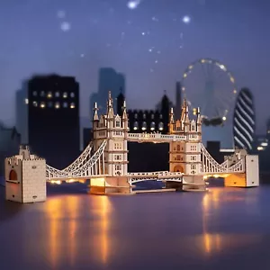 Rolife LED London Tower Bridge 3D Holz Puzzles Home Decor Erwachsene Geschenk - Bild 1 von 11