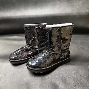 UGG Classic Stellar Sequin Boot Black Size 8 Women - Picture 1 of 5