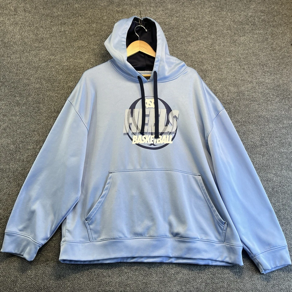 Sudadera con capucha de baloncesto North Carolina Tar Heels para hombre 2XL azul manga larga pulóver Foto 1 de 4
