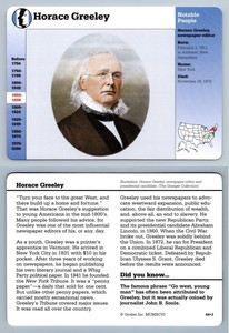 Horace Greeley #44.3 Notable People - Story Of America Grolier Card