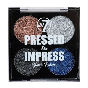 W7 Pressed To Impress Glitter Eyeshadow Palette 4 shades - Picture 1 of 1