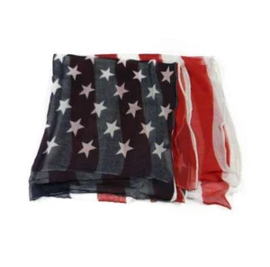 FOULARD UOMO DONNA BANDIERA AMERICANA SCIARPA AMERICA BIANCA STELLE WHITE WEISS - Foto 1 di 2