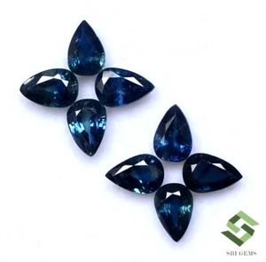 6x4 mm Natural Blue Sapphire Pear Cut Lot 08 Pcs 5.03 CTS Calibrated Loose Gems - Picture 1 of 6