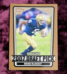 Rhema McKnight 2007 Topps Draft Pick RC Gold MINT Notre Dame Rookie Jersey SP 💙 - Bild 1 von 4